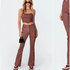 Edikted Brown Flare Pants